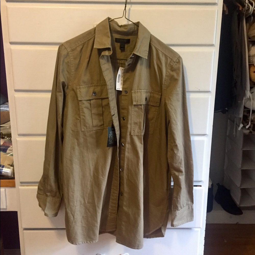 NEW W/ TAGS J. Crew olive button up shirt